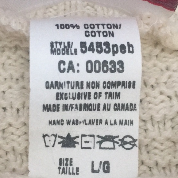 Vtg Winter Sweater-Large-Off White w/Brown & Green Embroidery- CK Grace-Canada - Picture 8 of 9